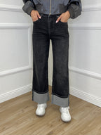 Jeans Risvolto H3805 Grigio - Bazar Abbigliamento