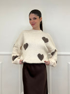 Maglia Shetland Cuori 2405 Ecru