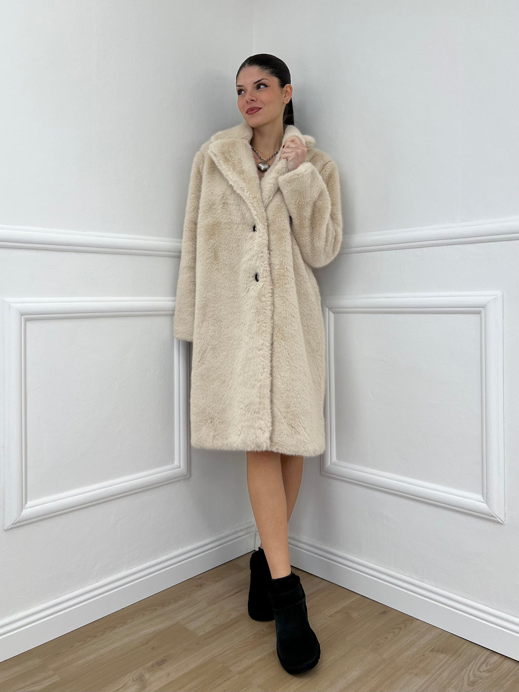 Cappotto Pelliccia 6619 Ecru