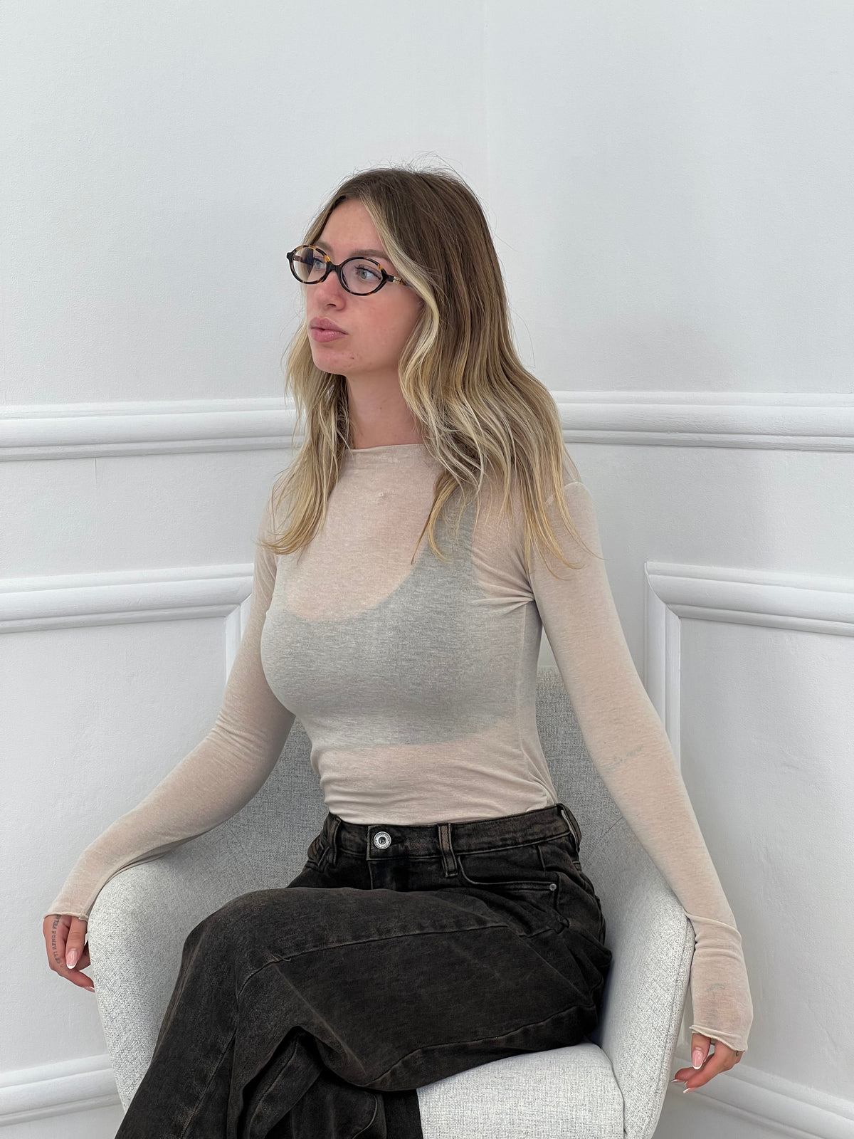 Maglia Ultralight con Cashmere Scollo a Barchetta