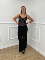 Top In Raso Con Pizzo 80228 Moro