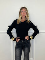 Maglia Maniche Goffrate 7867 Nero