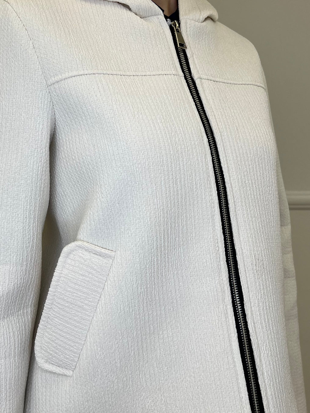 Giacca Neoprene Zip 26087 Panna