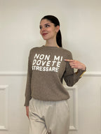 Maglia "Non Mi Dovete Stressare" 3695 Taupe