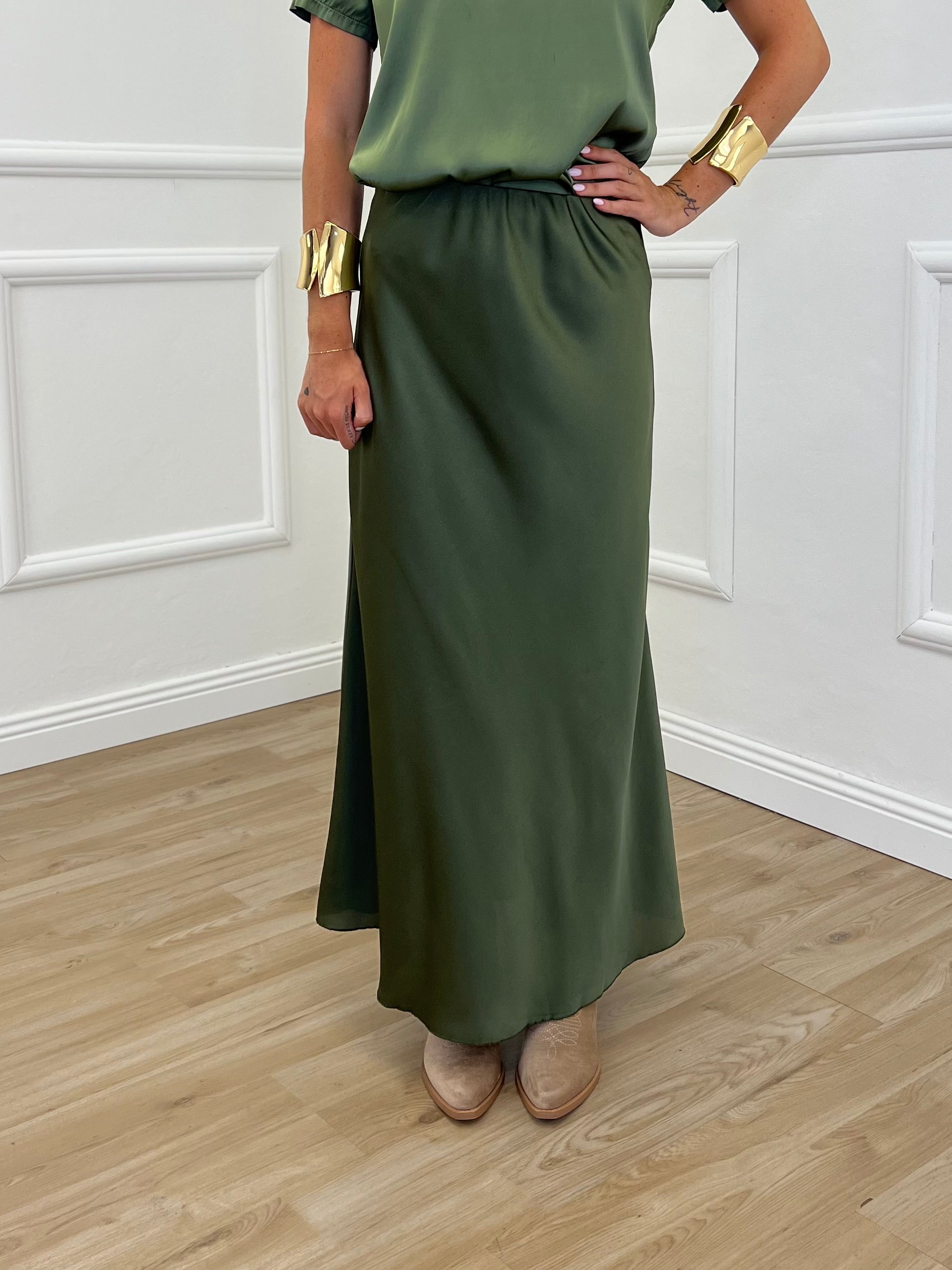 Longuette In Satin 2236 Verde Militare