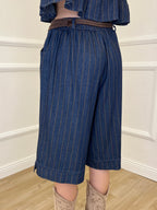 Bermuda Chambray Gessato P3123 Blu