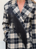 Cappotto Check Frange Lumina LD6228 Nero