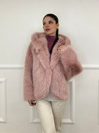 Pelliccia Cappuccio 9422 Rosa