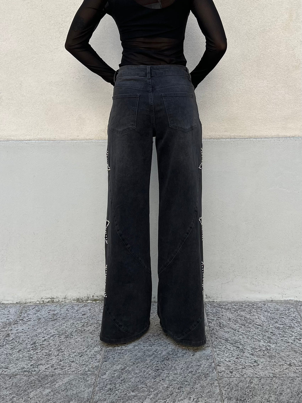 Jeans a Palazzo Stelle 9393 Antracite