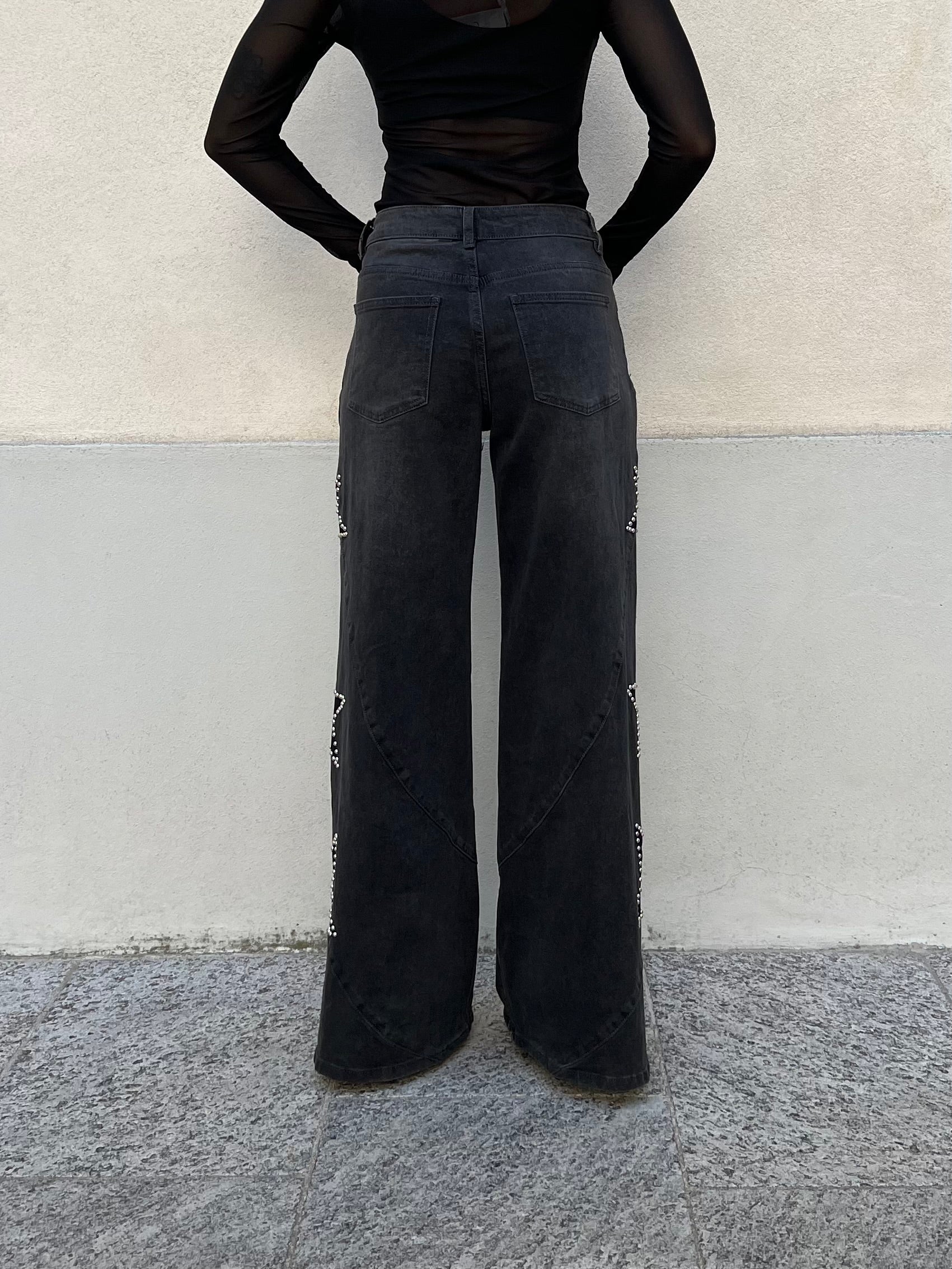 Jeans a Palazzo Stelle 9393 Antracite