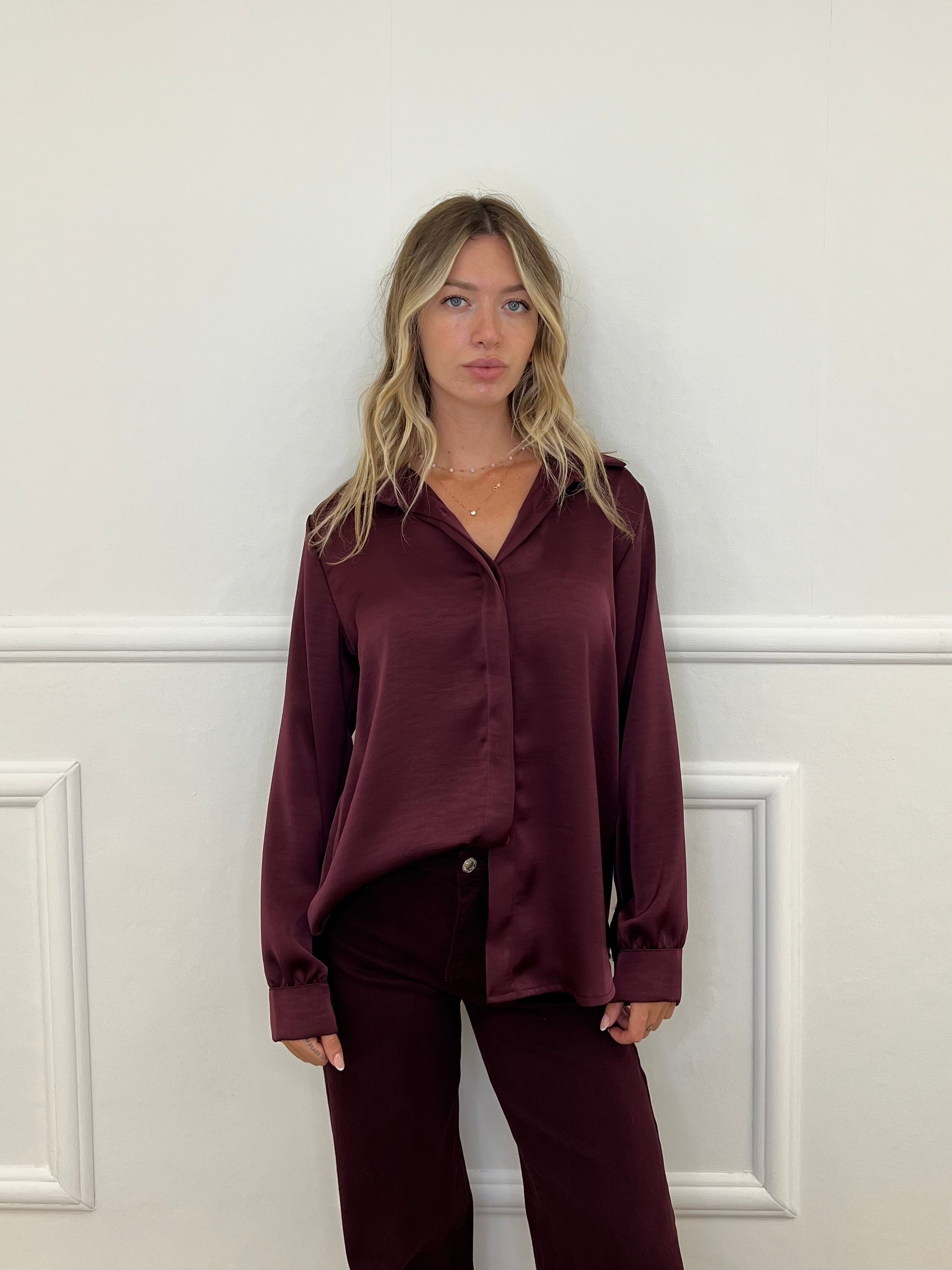 Camicia Doppio Satin 25924 Burgundy