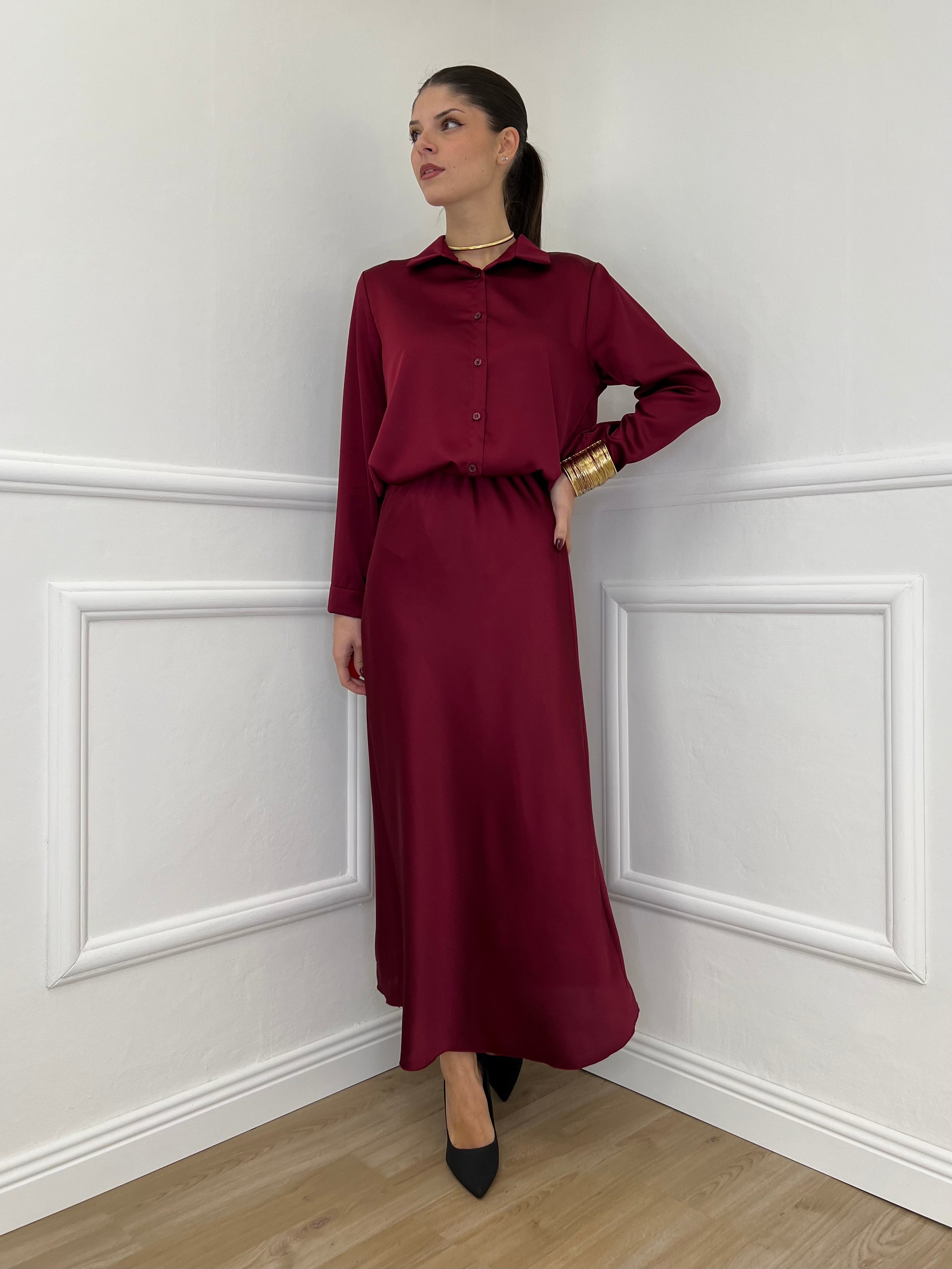 Gonna Satin 2236 Bordeaux