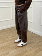 Pantalone Baggy Ecopelle D28945 Moro
