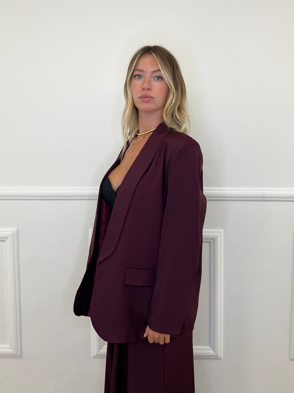 Blazer Over Sciallato 25433 Burgundy