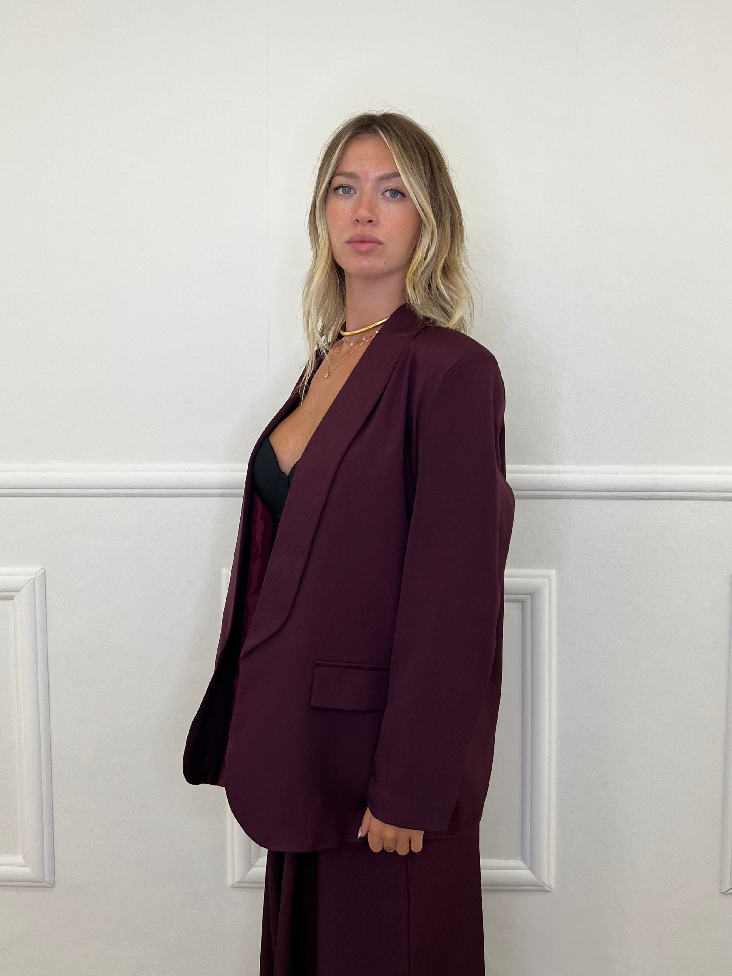 Blazer Over Sciallato 25433 Burgundy