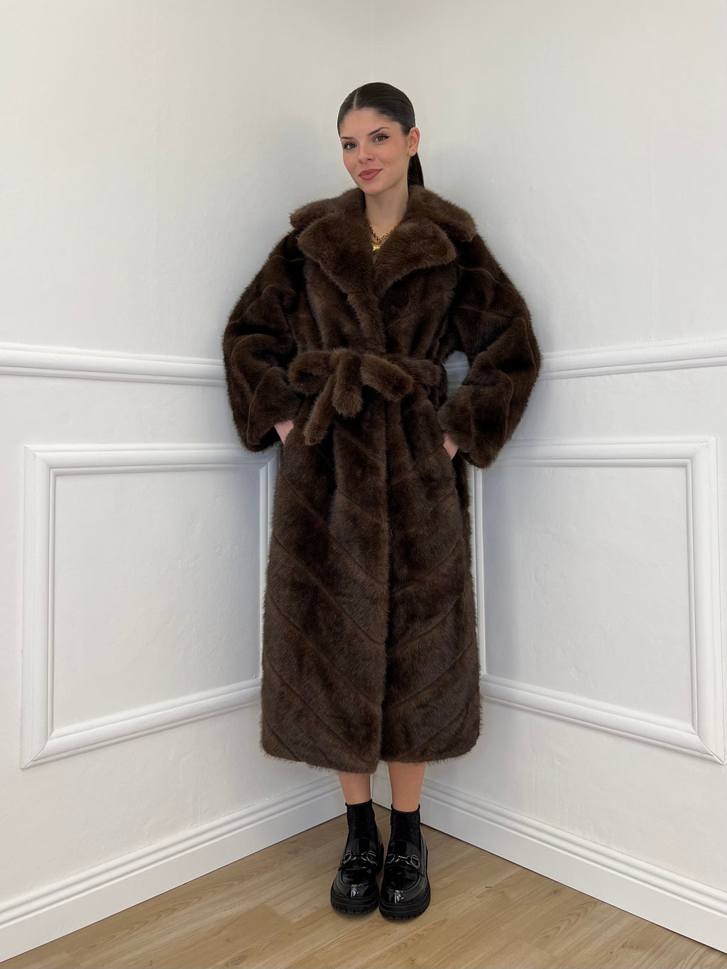 Pelliccia Lunga Fusciacca Y0223 Moro