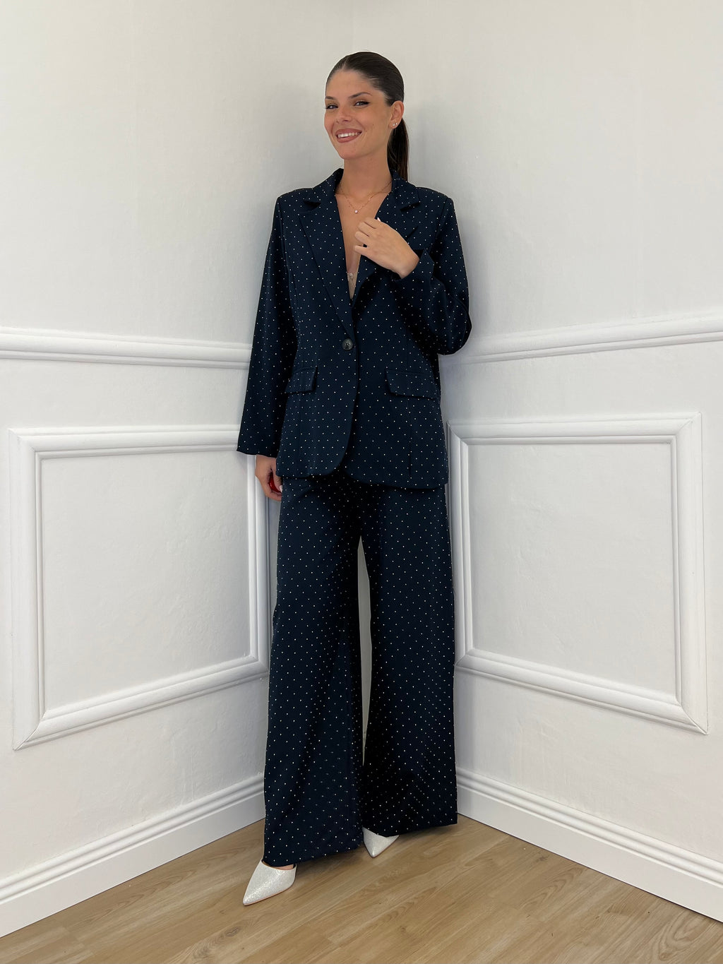 Micro Studded Suit L5181 Blue