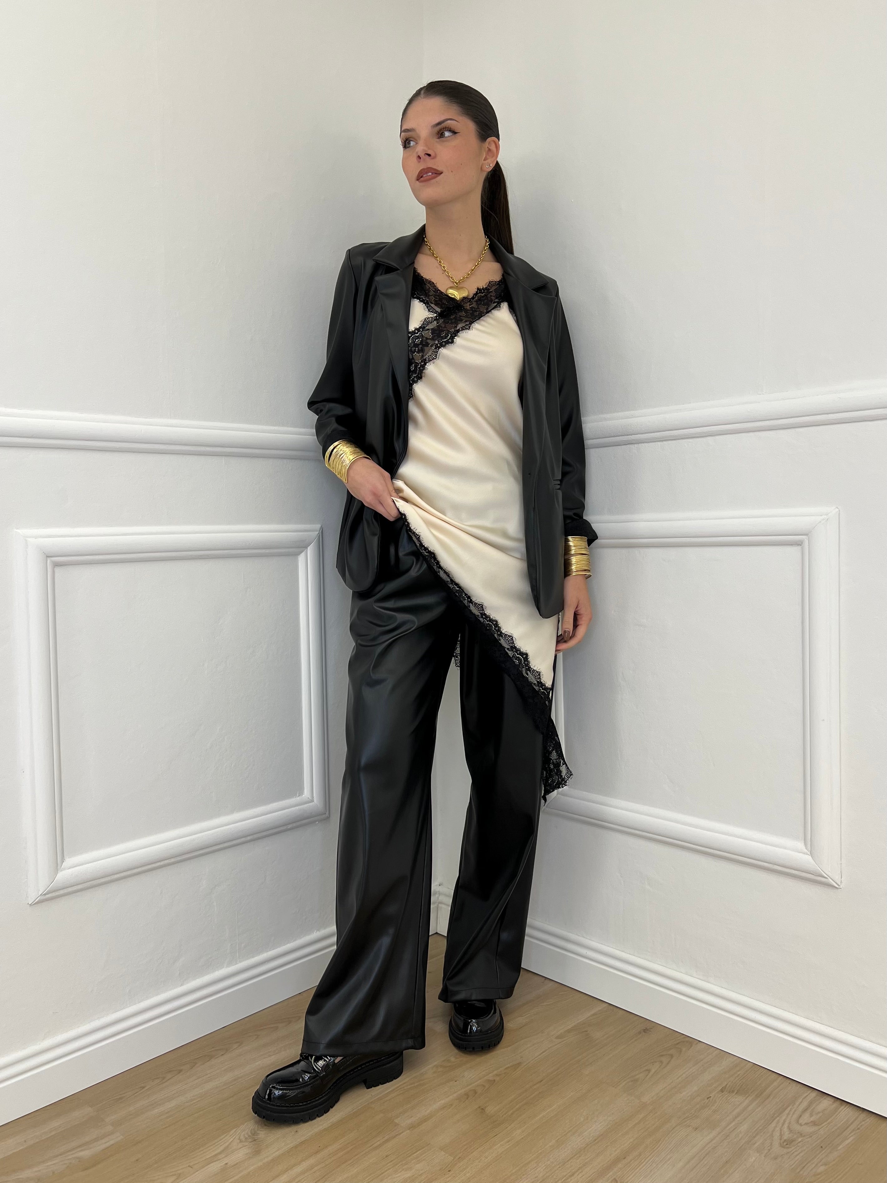 Pantalone Ecopelle 8043 Nero