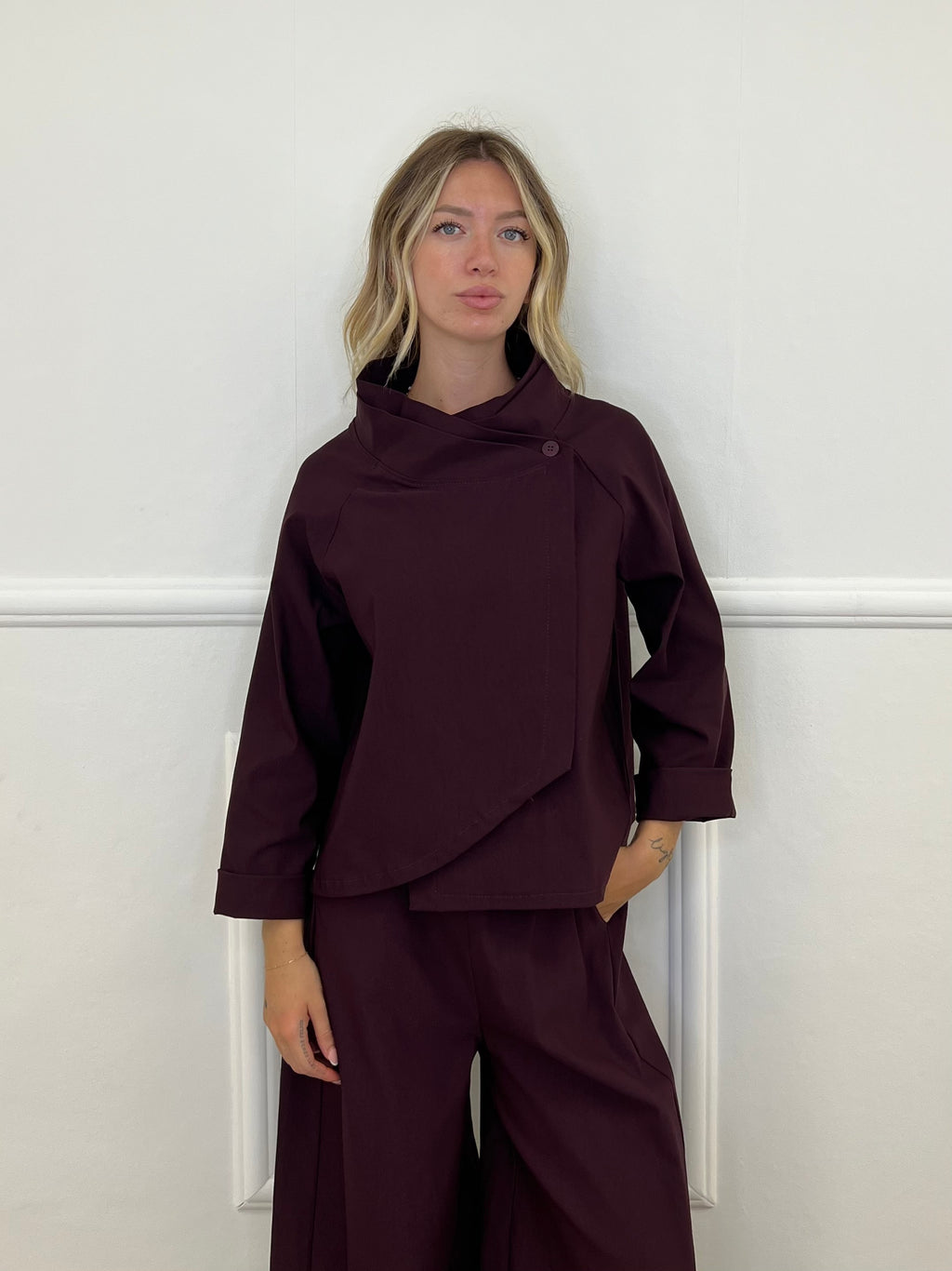 Giacca Diagonale Punto Milano 2661 Burgundy