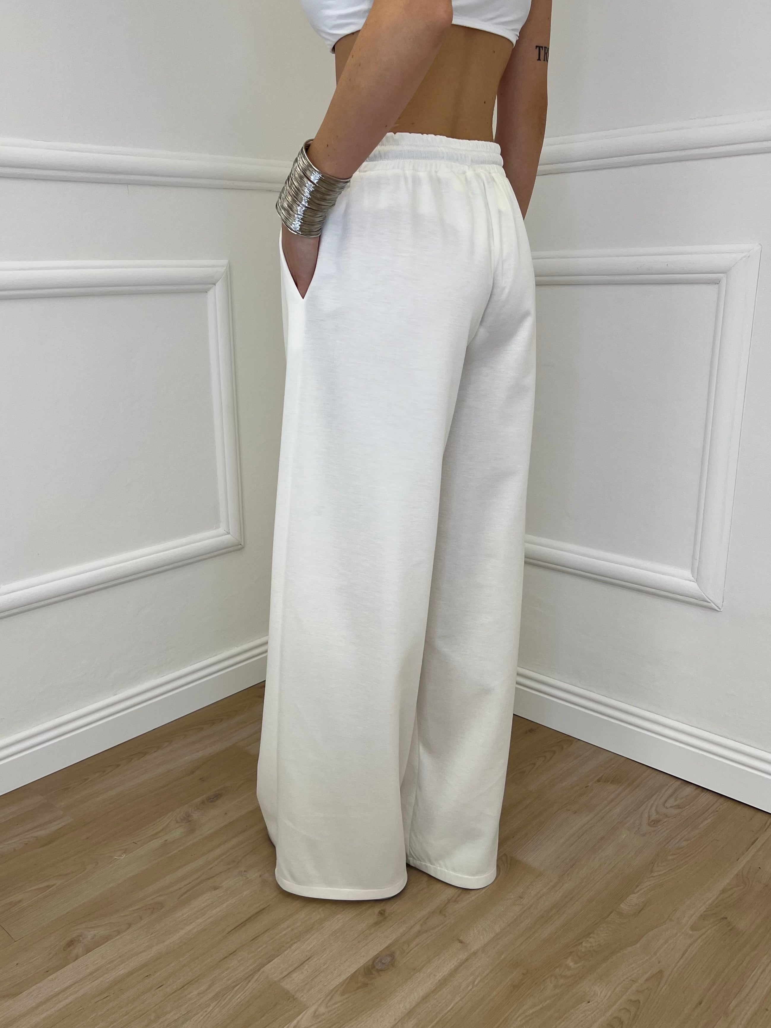 Pantalone a Palazzo Viscosa 25413 Panna