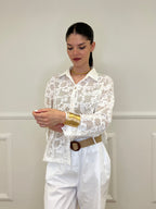 Camicia Traforata Ricami 38069 Bianco