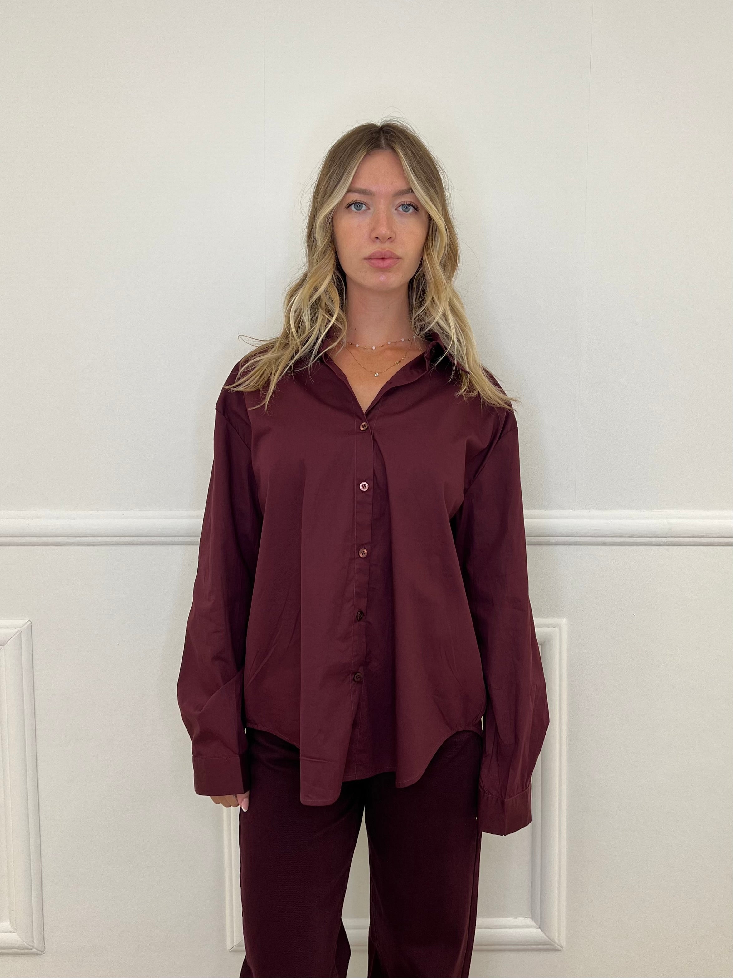 Camicia Over New York 9876 Burgundy