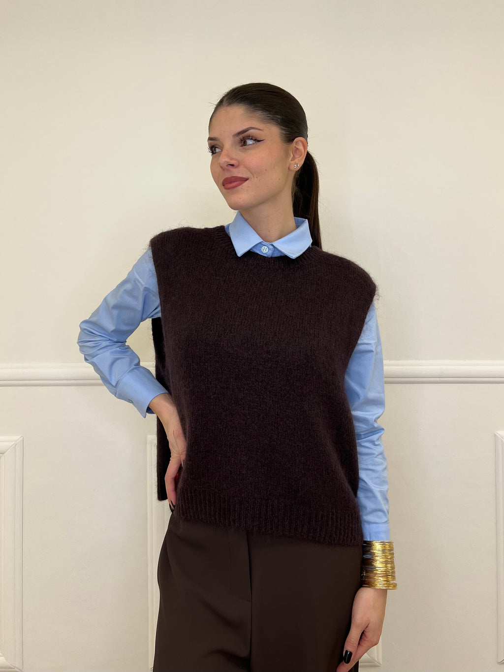 Gilet Kid Mohair 5218 Moro