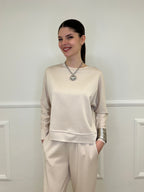 Completo Tuta Strass 036521 Ecru