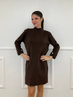Abito in Maglia 9432 Marrone