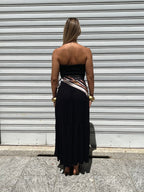 Abito Fascia Jersey Con Foulard 22556 Nero