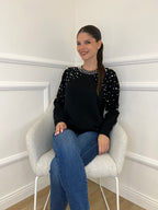 Maglia Perle J28078 Nero - Bazar Abbigliamento