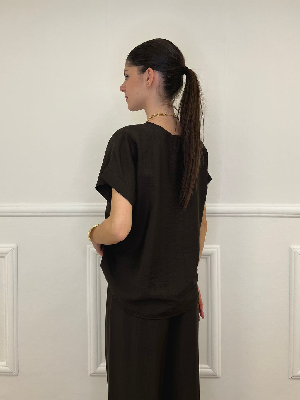 Completo Froissé In Viscosa 8262 Marrone