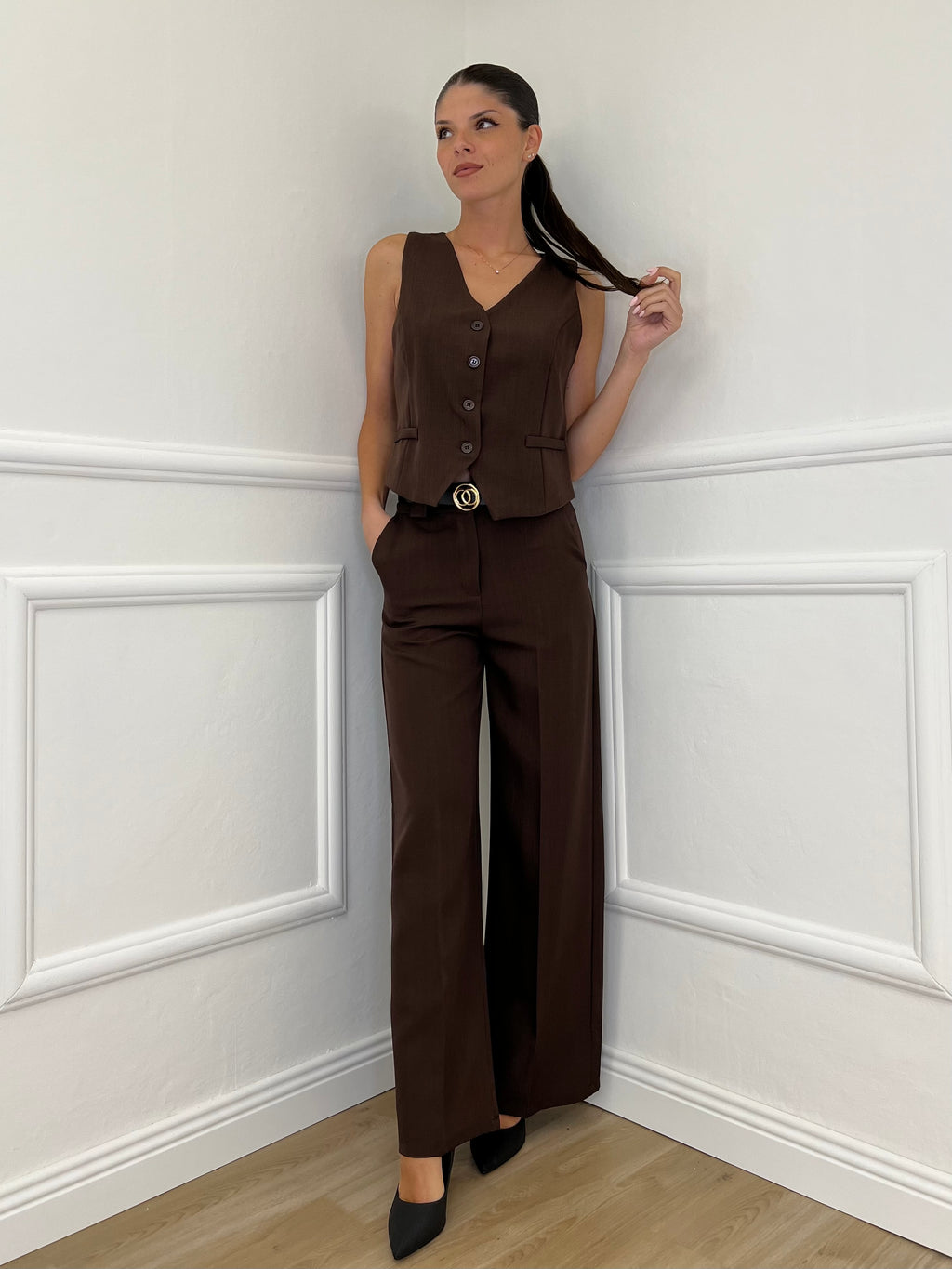 Completo Gilet 231280 Marrone