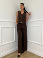 Completo Gilet 231280 Marrone