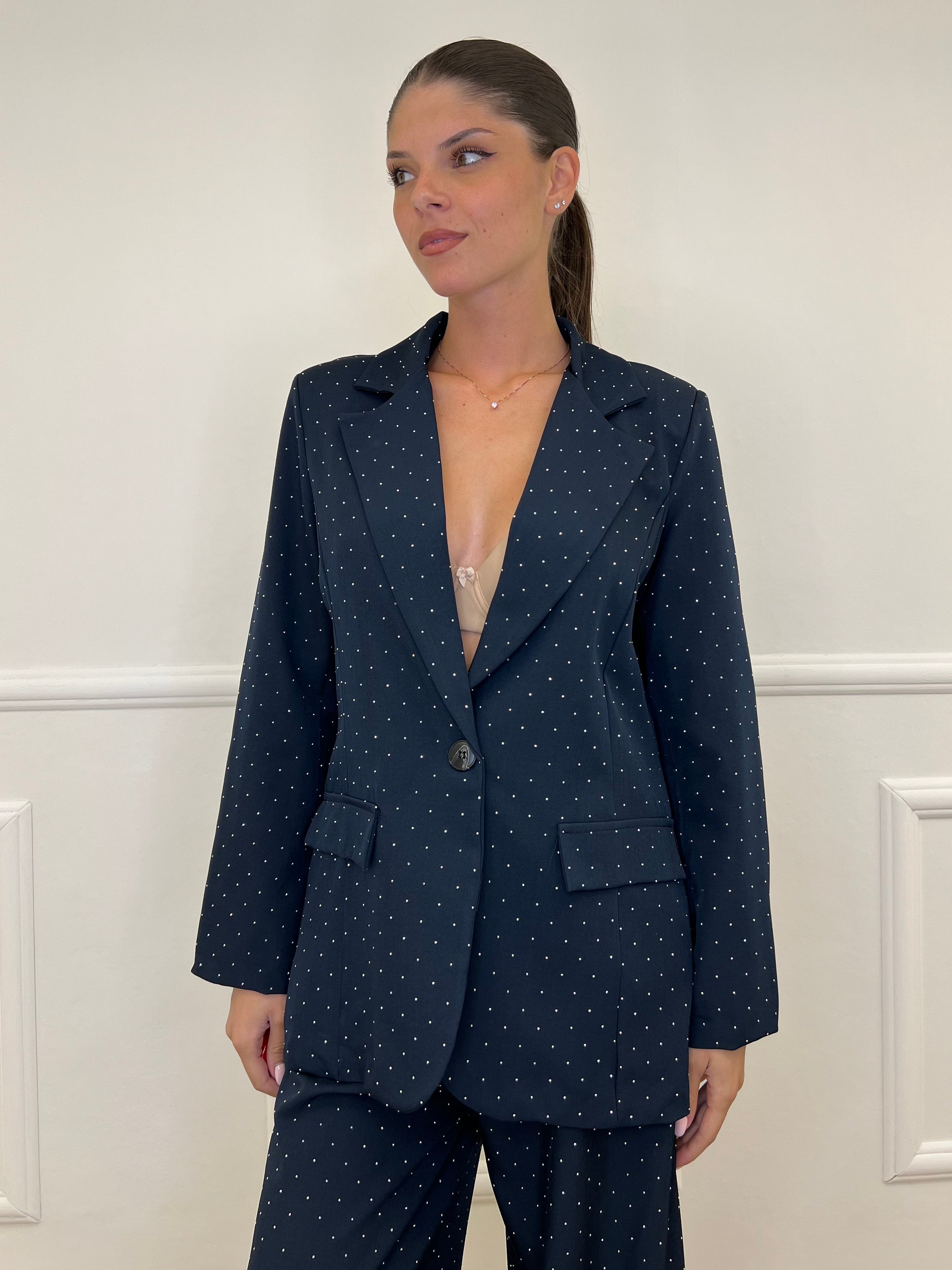 Micro Studded Suit L5181 Blue