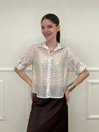 Camicia Tencel Pois 26031 Bianco