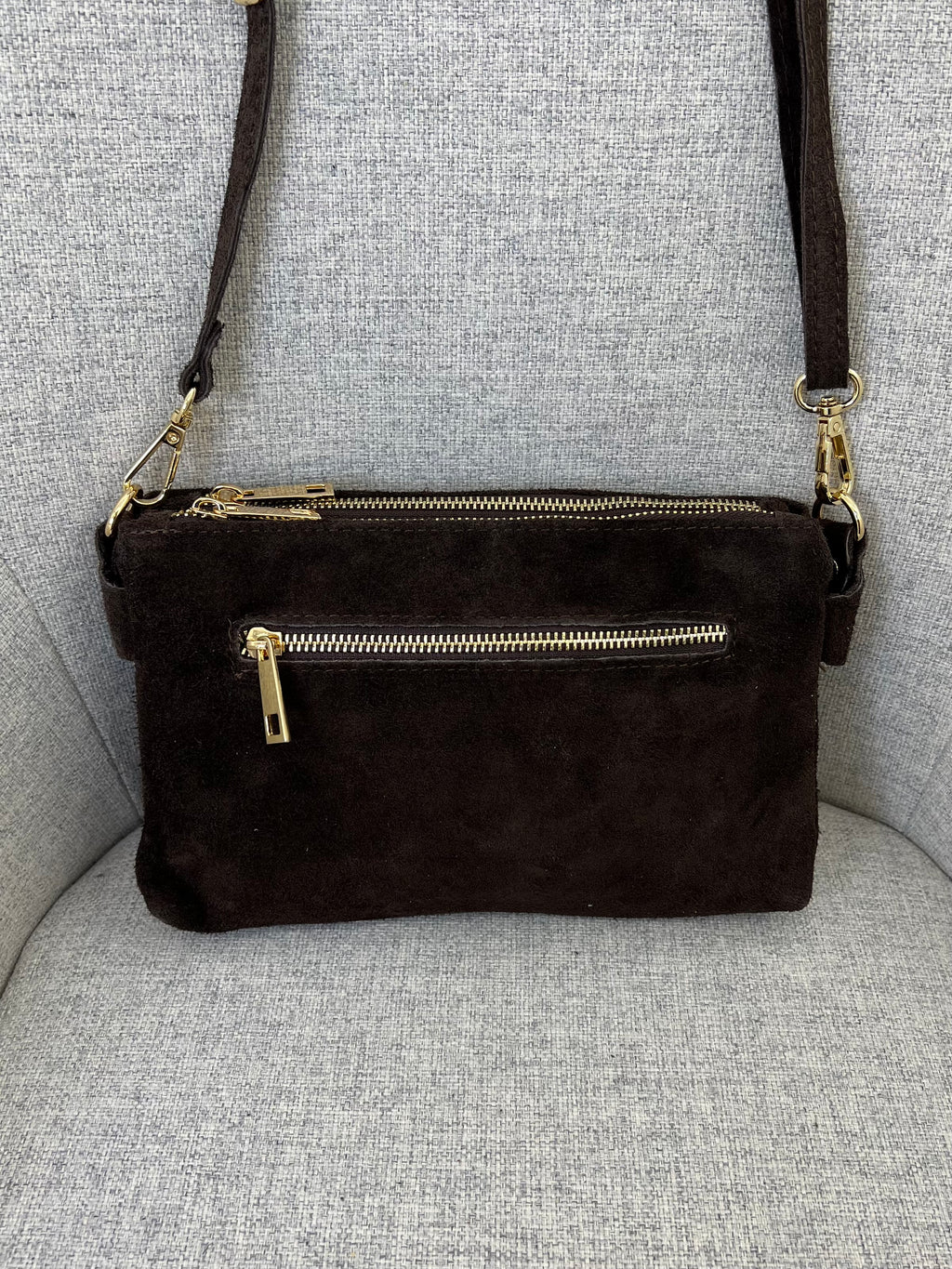 Pochette Doppia Vera Pelle Scamosciata VPB002