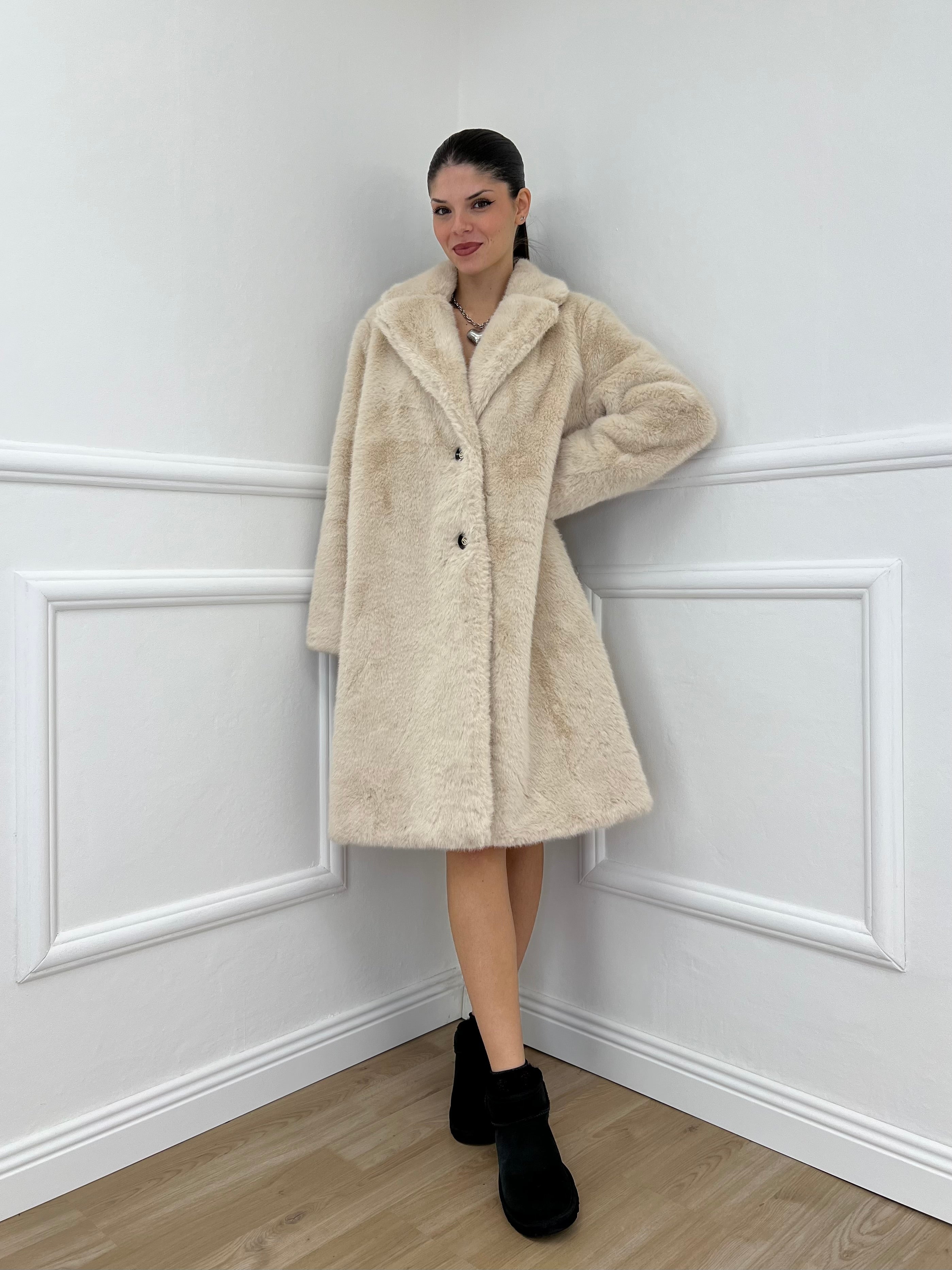 Cappotto Pelliccia 6619 Ecru