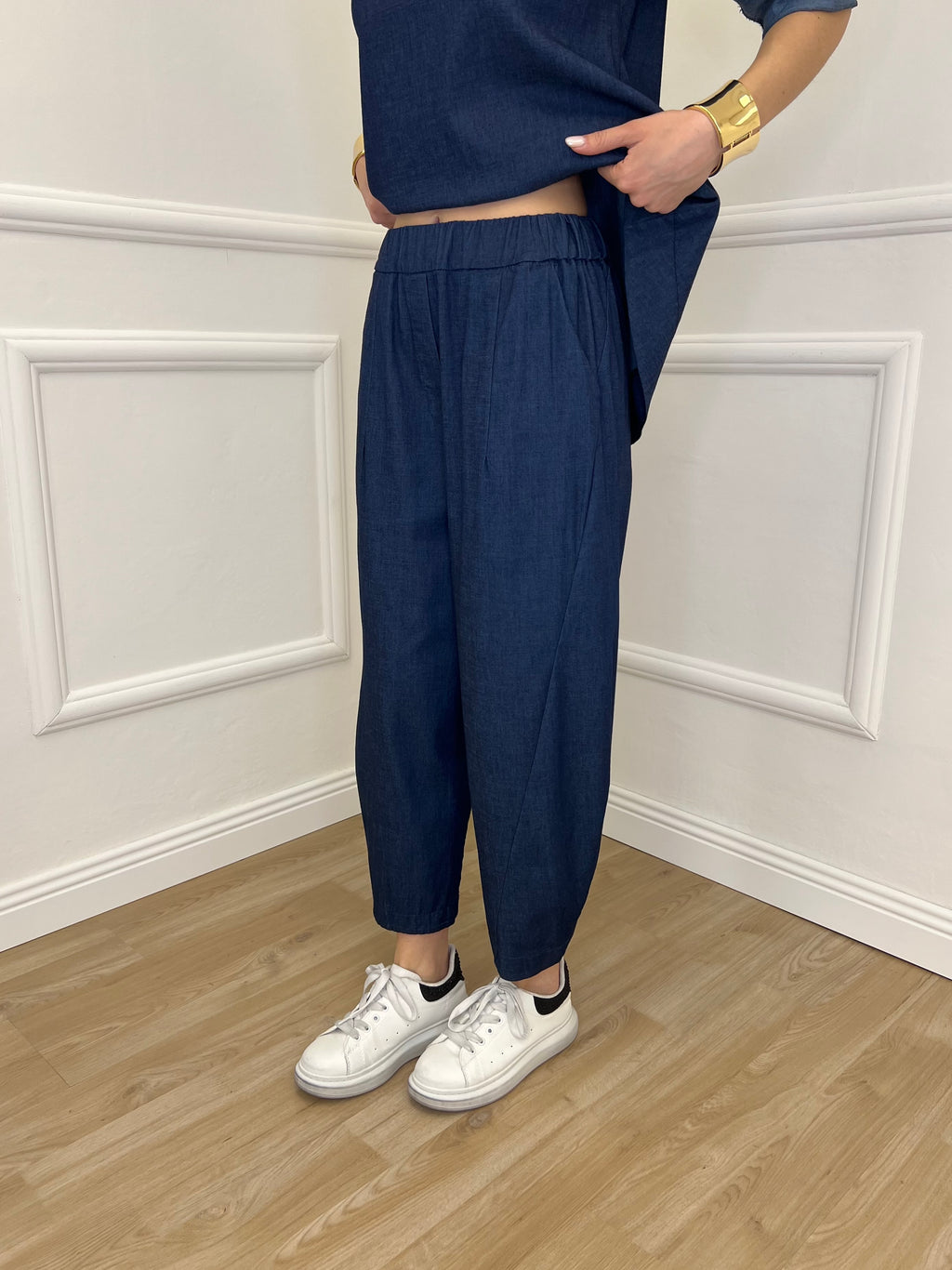 Pantalone Balloon Chambray 5300 Blu