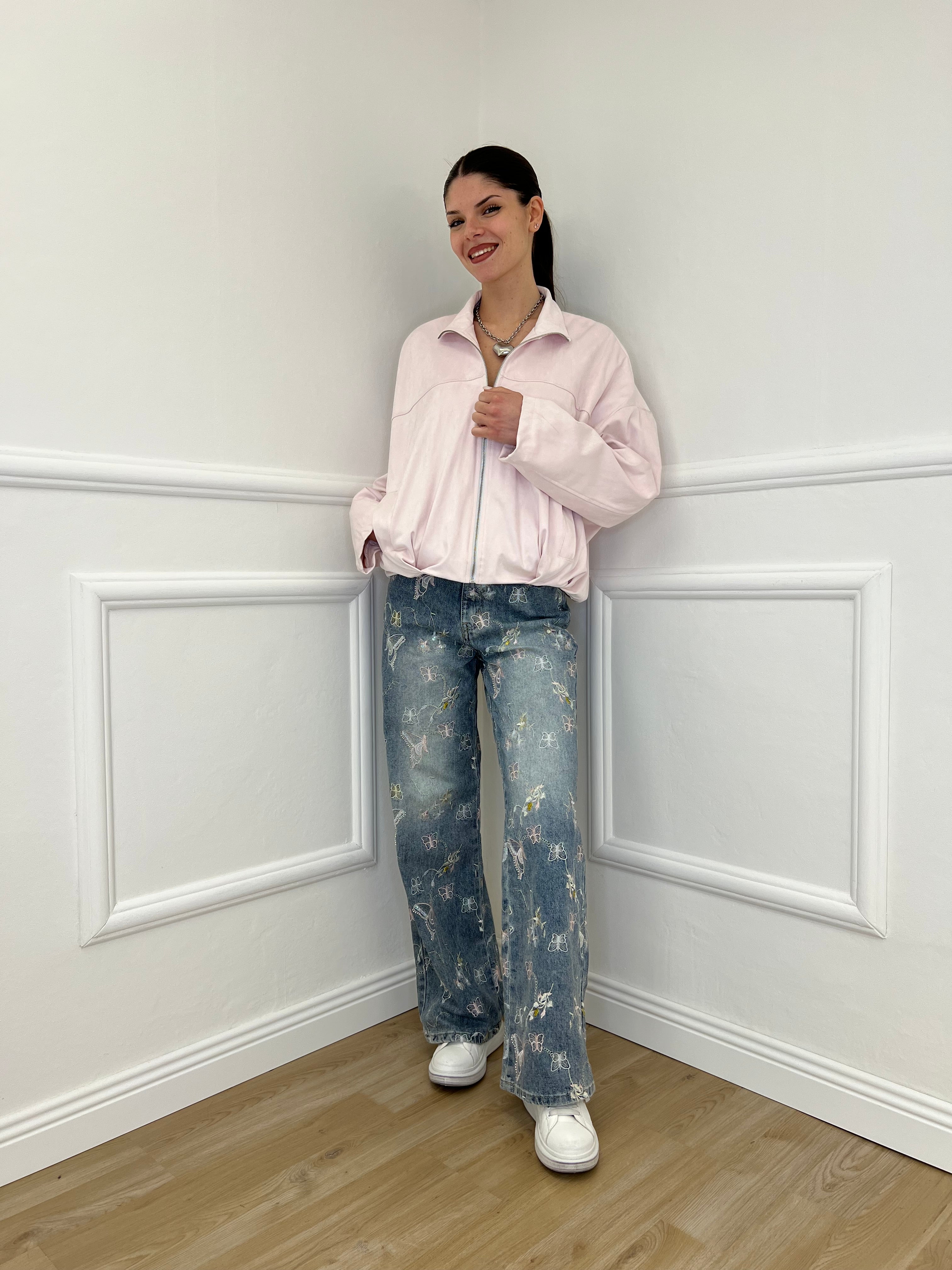 Bomber Scamosciato MG239 Rosa