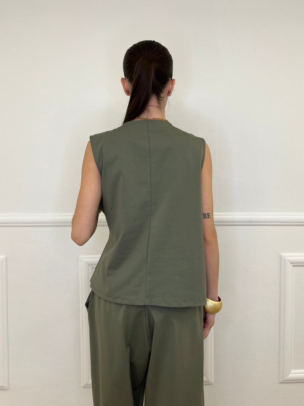 Gilet Fiocco Punto Milano 42144 Verde Militare