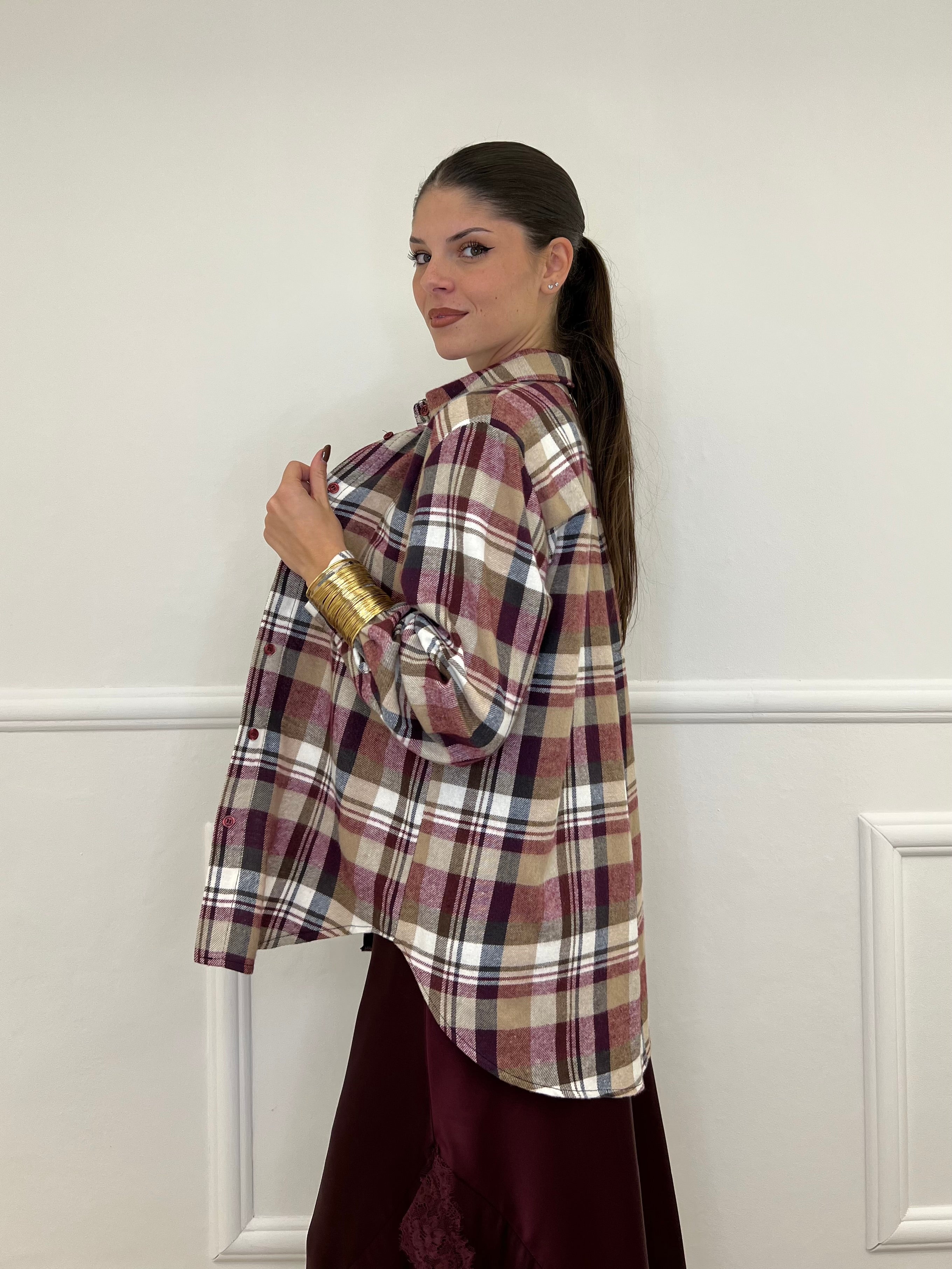 Camicia Nova Check A35-1 Burgundy