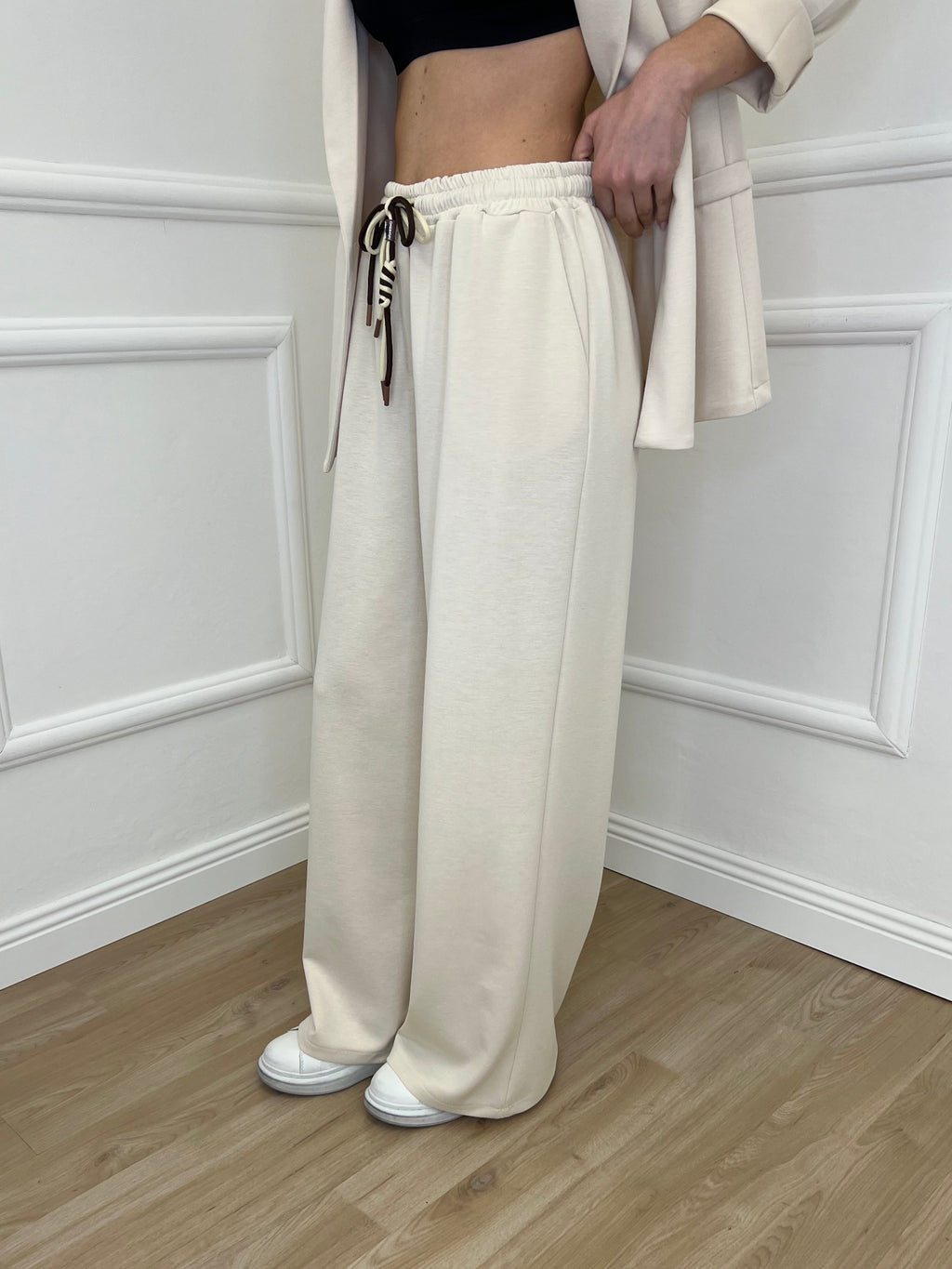 Pantalone a Palazzo Viscosa 25413 Ecru