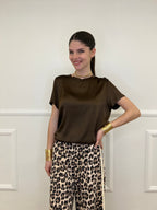 Maglietta In Raso Di Viscosa 82008 Moro