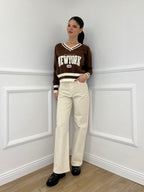 Pantalone Millerighe 824604 Panna