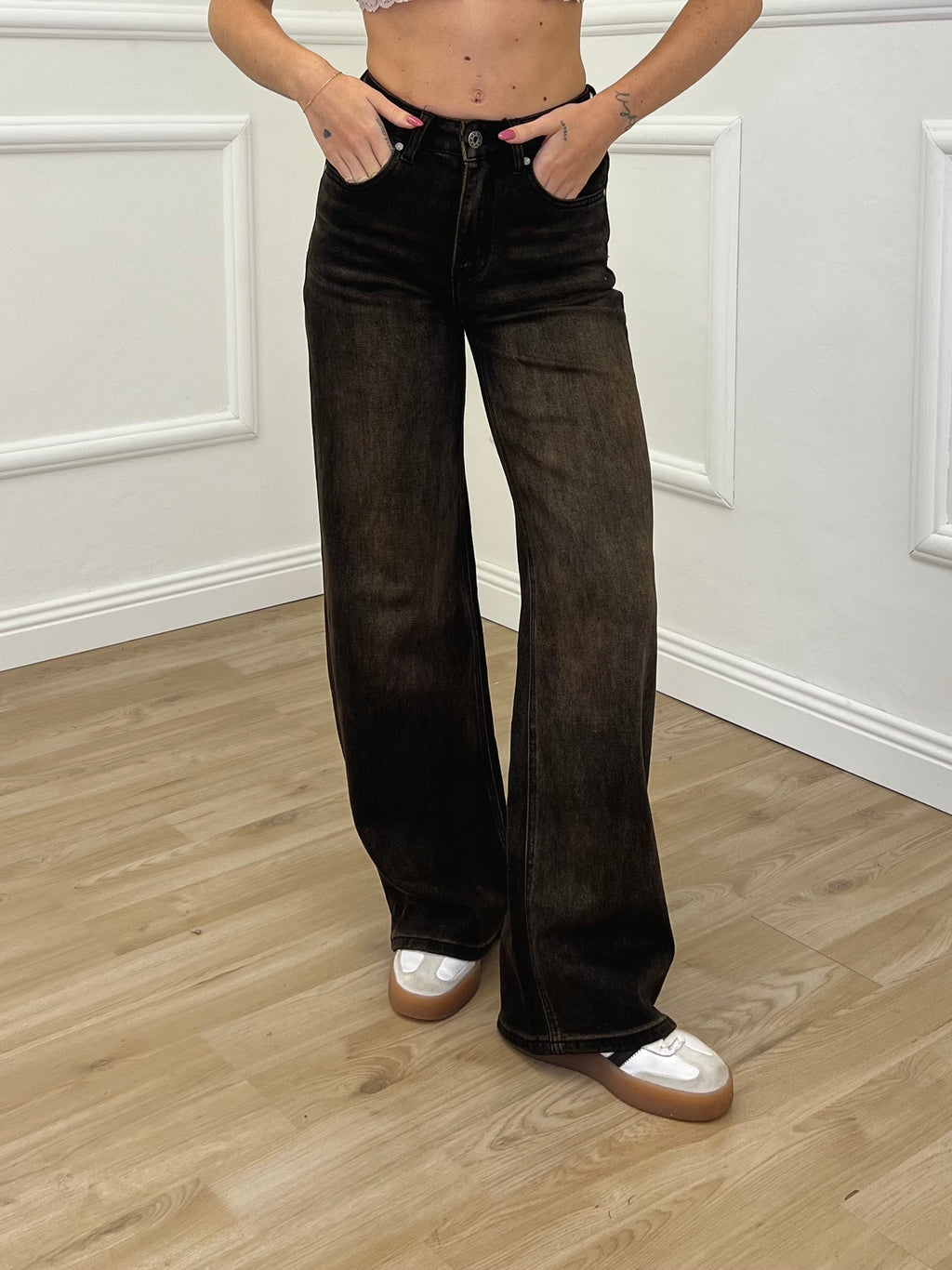 Jeans Straight Stonewash 5132 Marrone