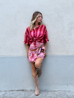 Camicia Over a Righe 2907 Aragosta