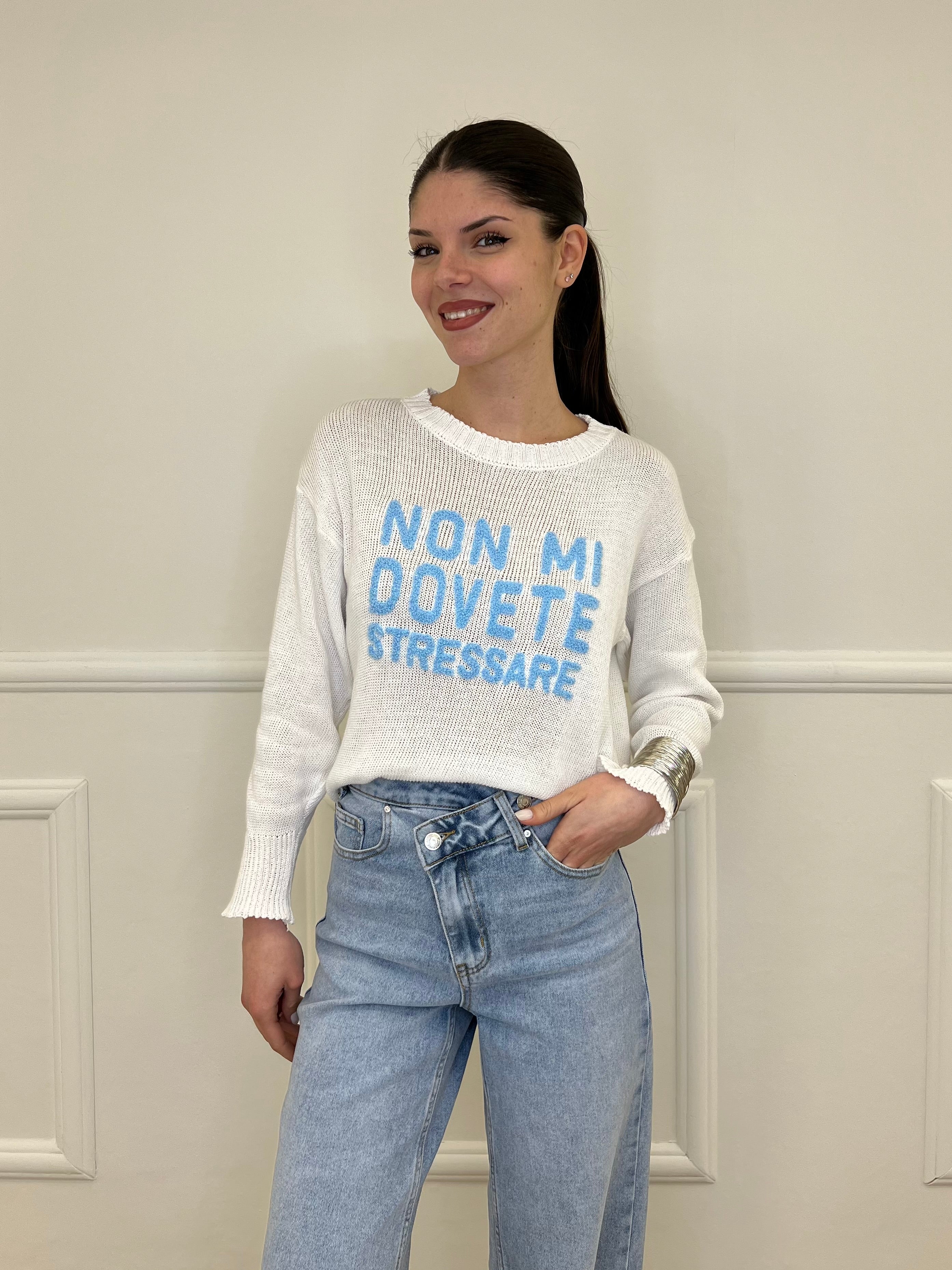 Maglia "Non Mi Dovete Stressare" 3695 Bianco
