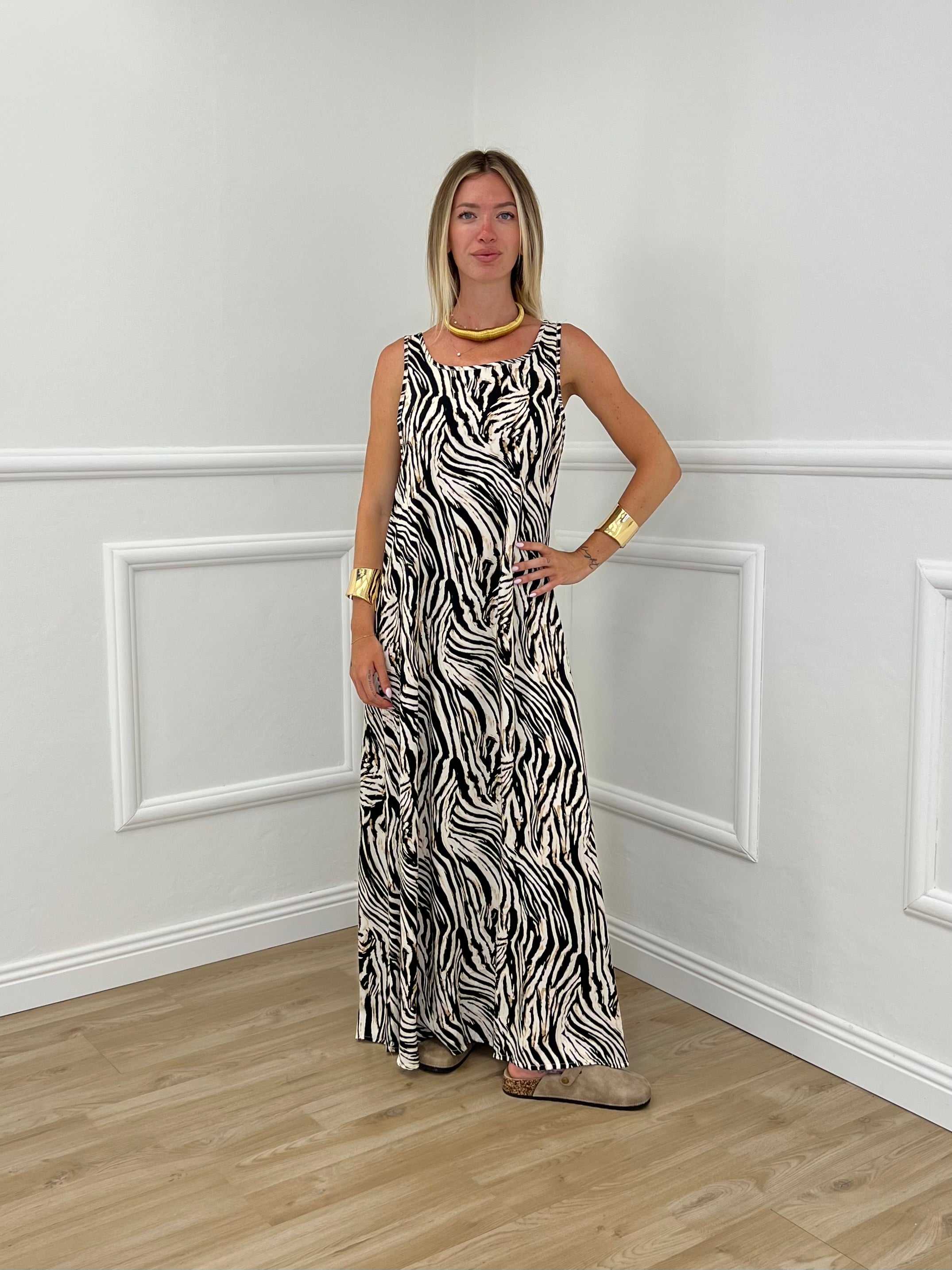Vestito Viscosa Animalier 765 Zebra