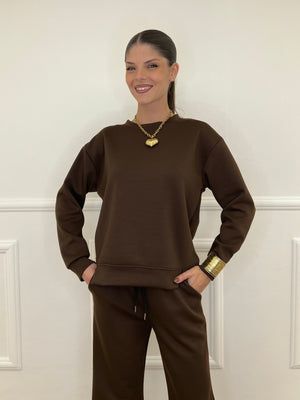 Felpa Girocollo 6818 Marrone